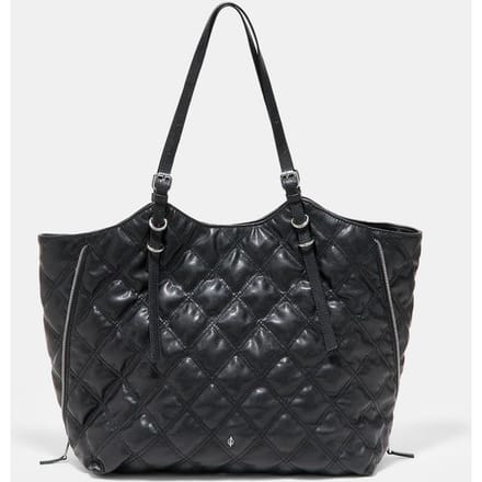Stradivarius Gewatteerde shopper met leereffect  Zwart OS