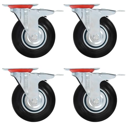 vidaXL - Zwenkwielen - met - dubbele - remmen - 4 - st - 125 - mm