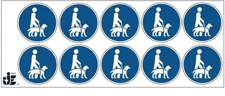 Mensen met blindengeleidehond prioriteit sticker | 5 cm - 10 stuks per vel