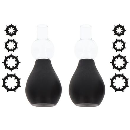 Taboom - Nipple Enlargers with 8 Rings - Pumps Nipple Zwart