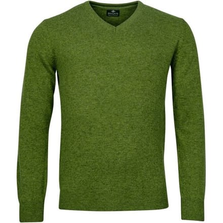 Baileys Trui V-Neck Uni Color Lambswool Grasgroen / male