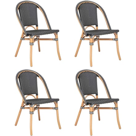 Eazy Living Eetkamerstoel Dinan Zwart - 4 Stuks
