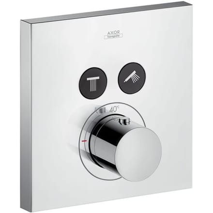 AXOR Showerselect square afdekset thermostaat met stopkraan voor 2 functies chroom