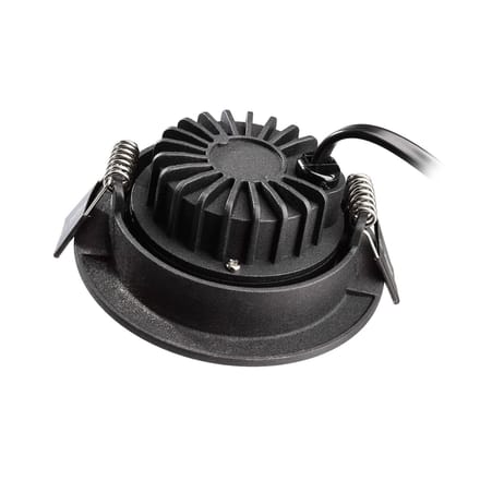 Deko-Light Plafond inbouwlamp Dione, IP44, 4.000 K, zwart, dimbaar