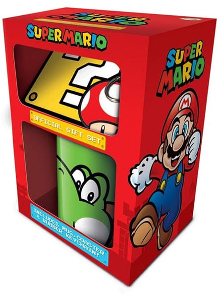 Super Mario - Yoshi geschenkdoos mok, onderzetter en sleutelhanger