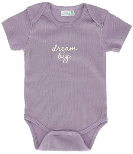 Babylook Romper Korte Mouw Rib - Maat 56 - Lavender Gray