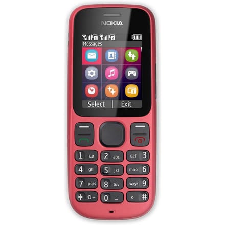Gereviseerde originele Nokia 101 (1010) 2G Dual SIM mobiele telefoon Simple set rood