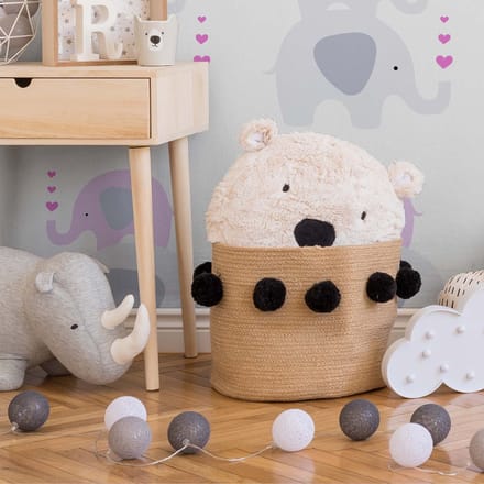 ACROBATISCHE OLIFANTJES BEHANG | Kinderkamer - roze grijs wit - A.S. Création Little Love