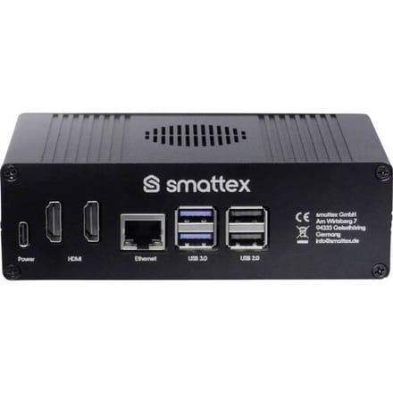 Smattex Raspberry Pi 4 B 4 GB Incl. behuizing, Incl. netvoeding, Incl. koellichaam, Incl. Noobs OS