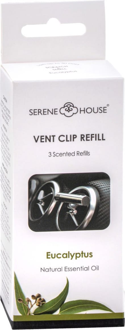 Serene House autoparfum clip navulling (3pcs) - Eucalyptus