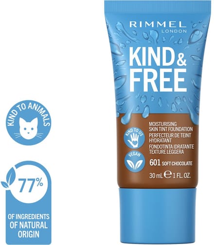 Rimmel London KIND & FREE Vegan Foundation - 601 Soft Chocolate