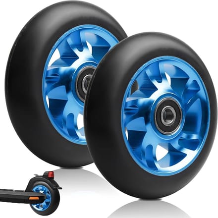 Set van 2 stunt scooterwielen 100mm - vervangende rollen voor stuntstep - PU en aluminiumlegering
