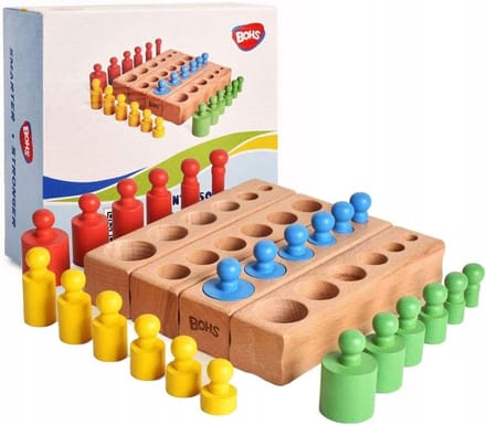 Houten Montessori Cilinder Puzzel - Motorische Ontwikkeling