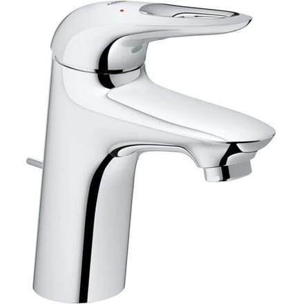 Grohe Eurostyle single lever basin mixer DN 15 S-Size, open metal lever handle, with waste 33558003