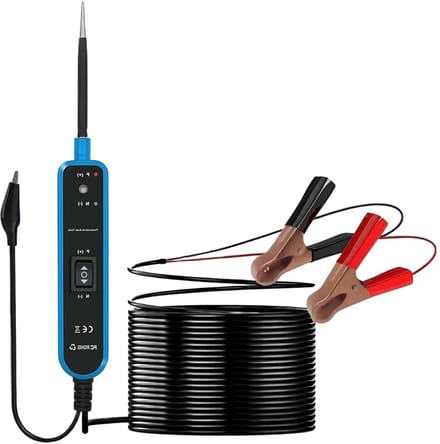 Circuit Testpen - Spanningszoeker Auto - Auto Elektra Testen - 6-24V Detectie - 4.1m Kabel - Blauw