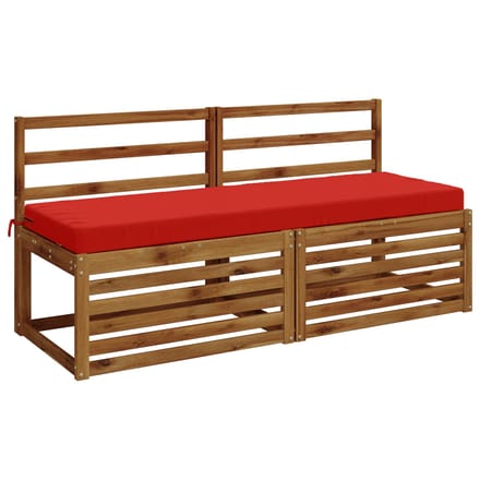 vidaXL - 2-delige - Bankkussens - SOEST - 2 - st - 100% - Polyester - Rood