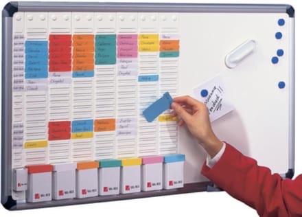 Nobo combo board: whiteboard card planner - 24 slots x 8 columns