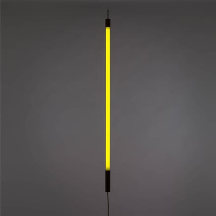SELETTI LED lamp Linea, geel, hout details, universeel