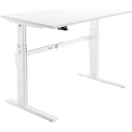 Schäfer Shop  Select Bureau, elektrisch in hoogte verstelbaar, rechthoekig, C-poot, wit/wit, B 1200 mm