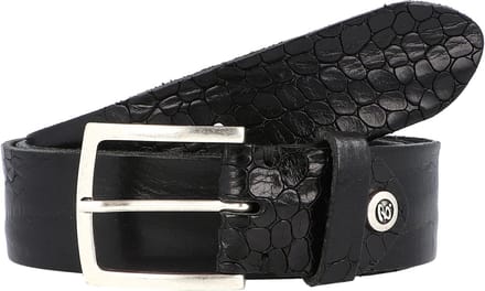 b.belt Riem Bela Ledergürtel W100 Schwarz Zwart