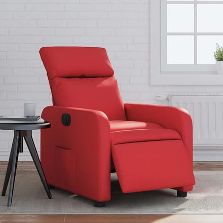 vidaXL - Fauteuil - verstelbaar - elektrisch - kunstleer - rood