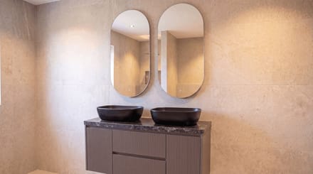 Kraftbad Dortmund - Badmeubel - 120cm - inclusief 2 led spiegels - inclusief 2 waskommen