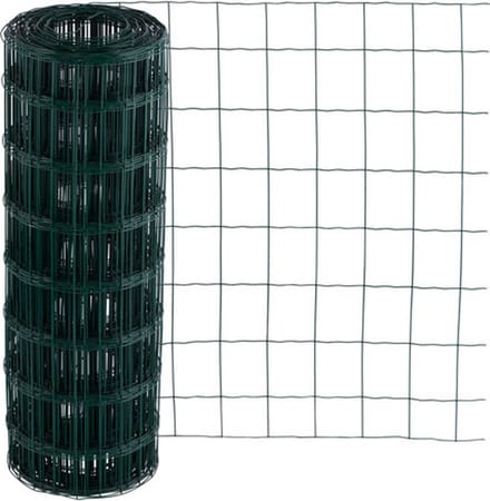 Tuingaas Rol 25m 100cm hoog - 100x75mm maaswijdte 2.1mm draaddikte - groen geplastificeerd