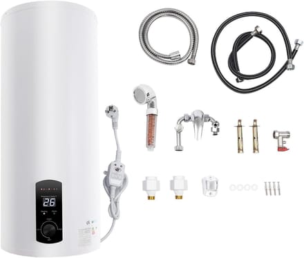 Elektrische Boiler - Warmwater Opslag - Direct Warm Water - Ruimtebesparend Wandmodel - 60 Liter Capaciteit - Wit