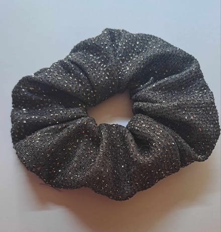 Scrunchie grijs glitter