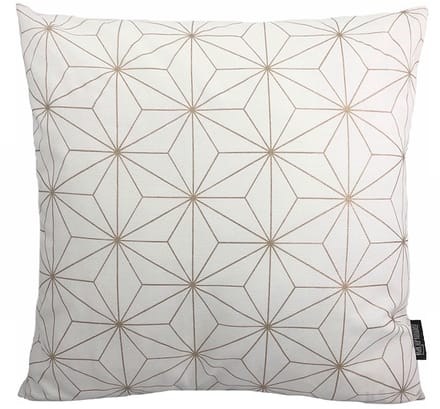 Nadal White/Gold Kussenhoes | Katoen / Polyester | 45 x 45 cm | Wit - Goud