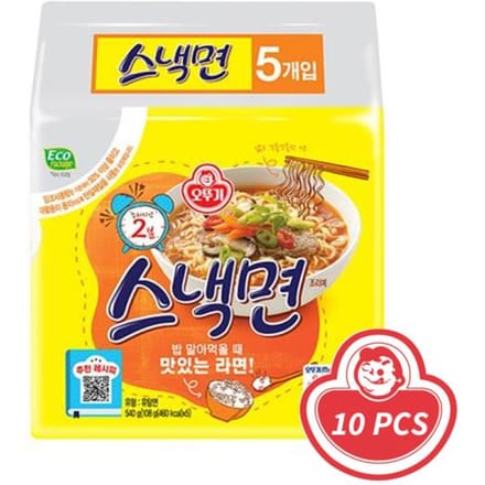 Ottogi Snacknoedels, pakket 108 g x 5 (2 opties) 5PCS yellow