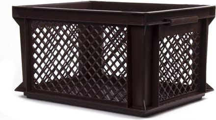 Lastpak Stevige kunststof fietskrat - geperforeerde bodem - bruin - 40x30x22 cm
