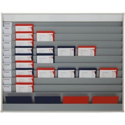 Planbord met uitwisselbare koplijst voor 10 medewerkers