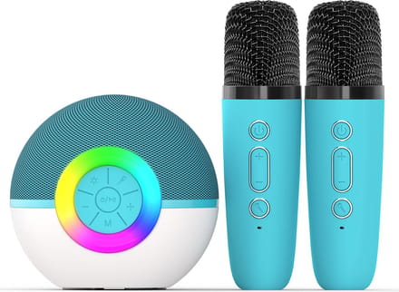 Karaoke Set - Kinderen - 2 Microfoons - Bluetooth - Lichtshow - Lichtblauw