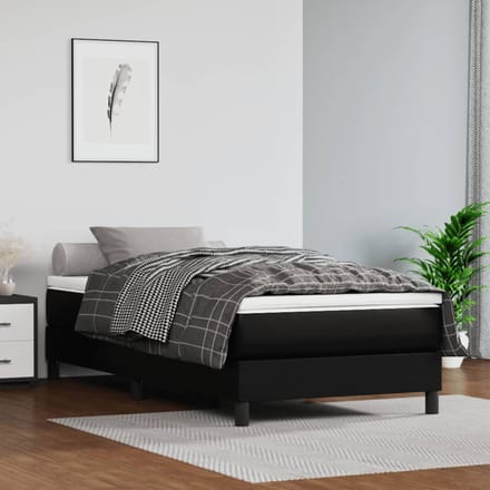 vidaXL - Pocketveringmatras - medium - 120x190x20 - cm - kunstleer - zwart