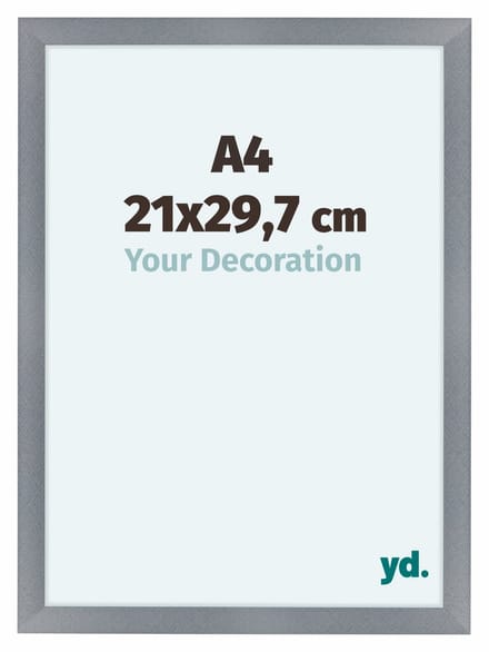 Your Decoration - Fotolijst A4 21x 29,7 cm - MDF - Aluminium Geborsteld - Como