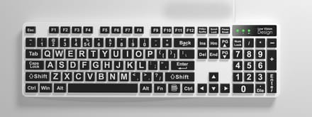 Low Vision Design Grootletter Toetsenbord Wit / Zwart