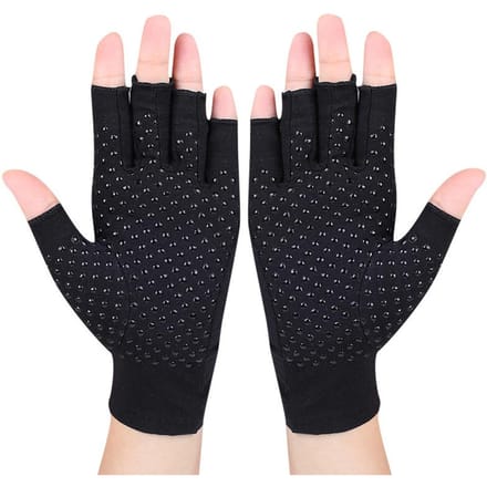 1 paar compressiehandschoenen, halve vingerhandschoenen, antislip handbeschermers L zwart