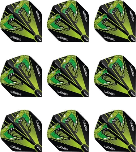 Dartpijlen Vliegen Transparant Groen - Set van 9 Stuks