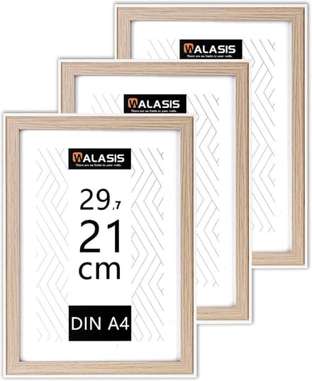 Set van 3 Houten Fotolijsten A4 (21x29.7cm) voor Foto's en Posters