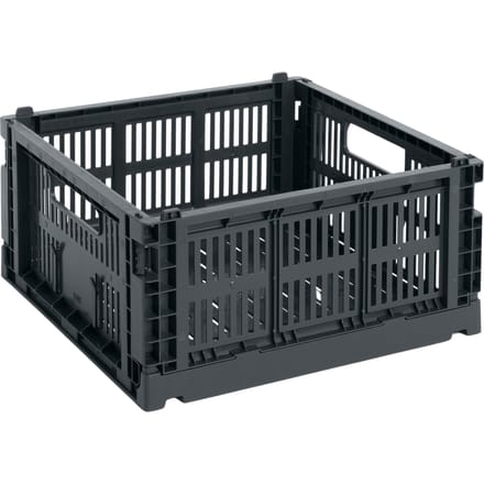 HAY Kleur Krat Mand Medium Vierkant - HAYCrateCharcoal