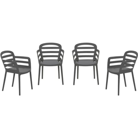 Garden Impressions Formello tuinstoelen set van 4 antraciet