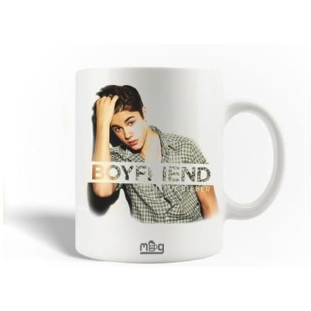 Mug en Céramique - Justin Bieber - Boyfriend - 30cl - Compatible Lave-Vaisselle - Blanc