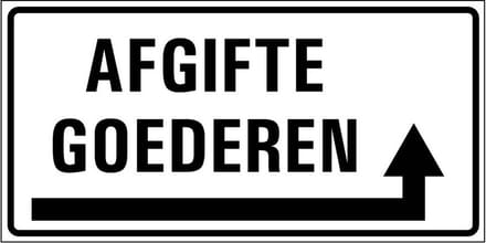 Afgifte goederen rechts sticker 200 x 100 mm