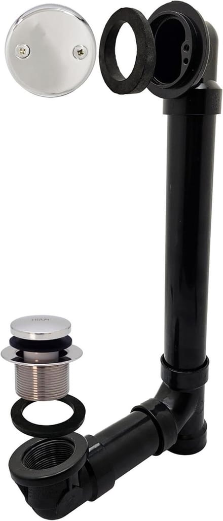 Bad Afvoer Overloop - Badstop Kit - Badkamer Reparatie - Twist & Close Plug - 1-1/2 inch - Chroom