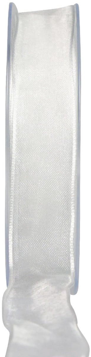 Chiffonlint organzalint decoratief lint organza wit 15mm 20m