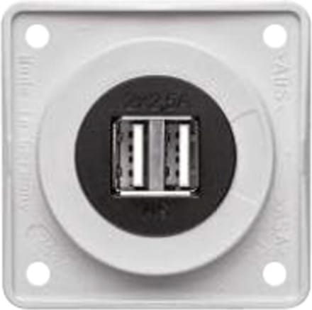 Berker USB kontaktdoos dubbel mat Wit
