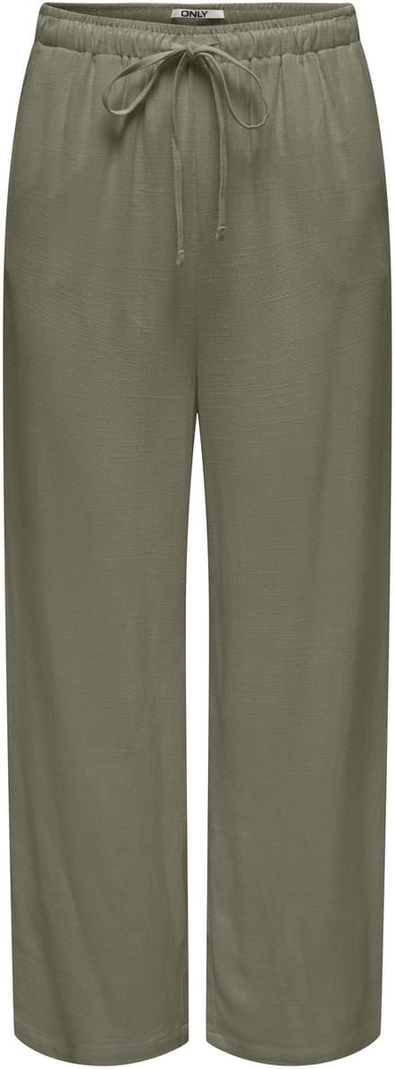 ONLY - ONLSIESTA MW PULL-UP LINEN BL PNT NOOS Dames Broeken - Deep Lichen Green - Maat - W28 X L34