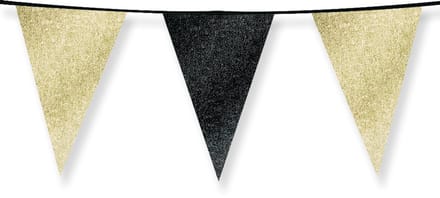 Glitter flags 20 x 30cm - Gold and black