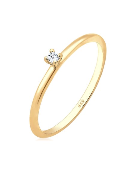 Elli PREMIUM - Ring - Verlobung Solitär Diamant (0.015 ct.) 585 Gelbgold - Dames